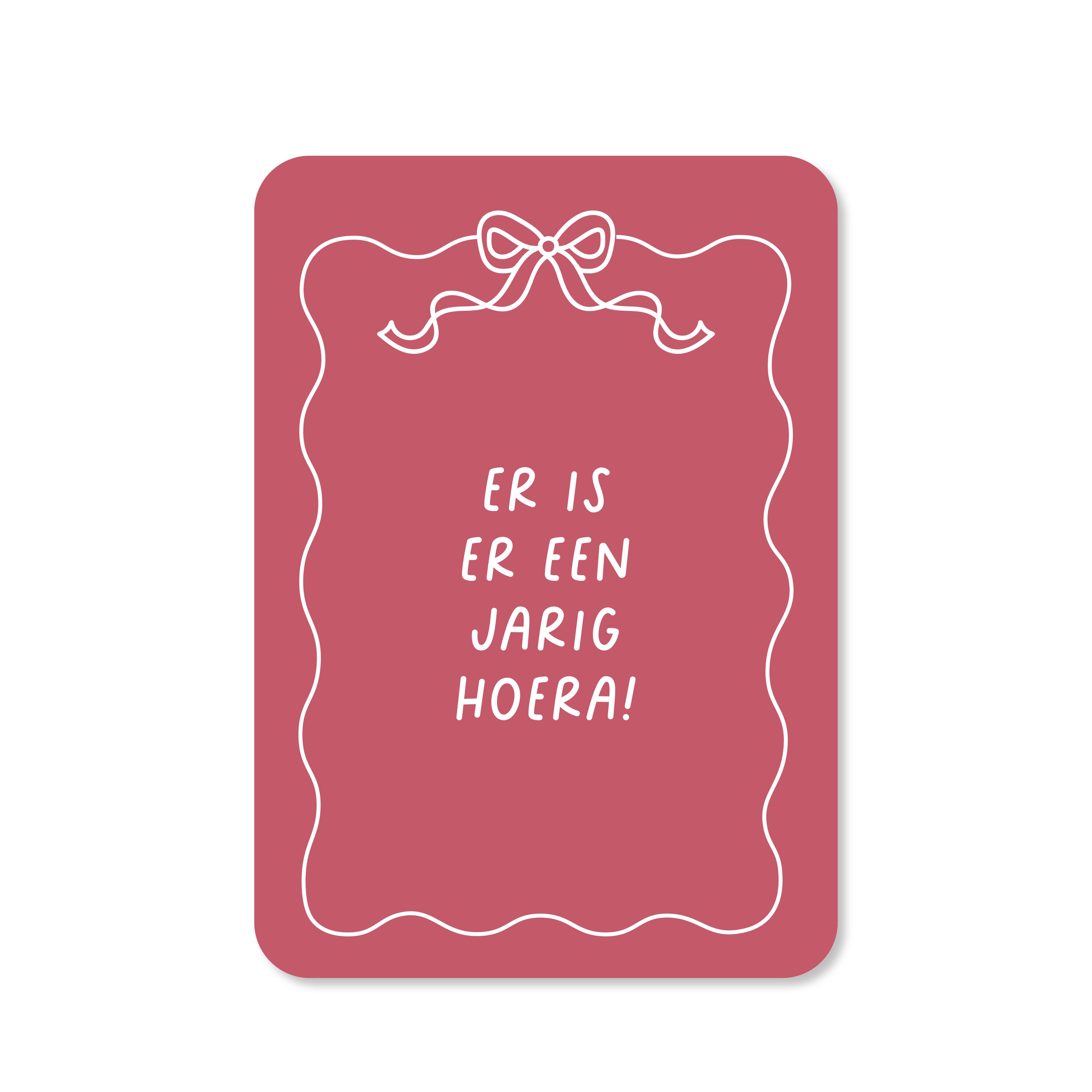 Kaart er is er een jarig in de kleur rood