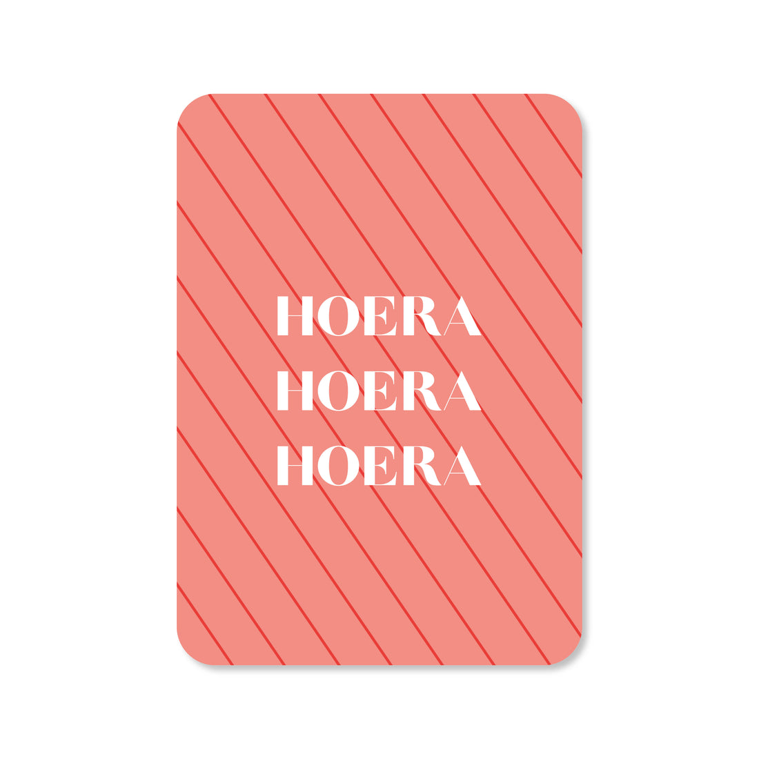 Kaart hoera hoera hoera in de kleur roze