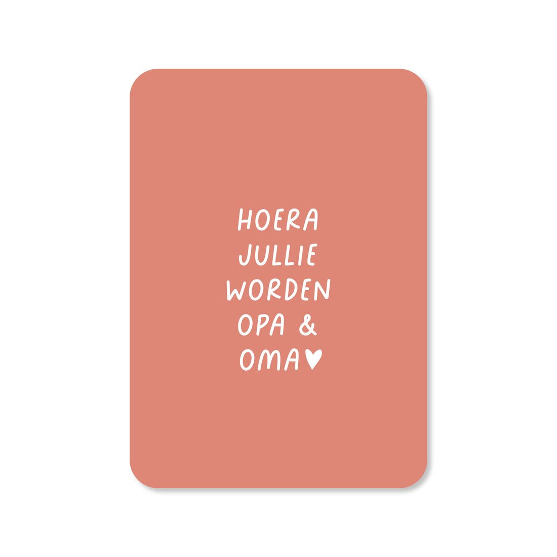 Kaart hoera jullie worden opa en oma in de kleur roze