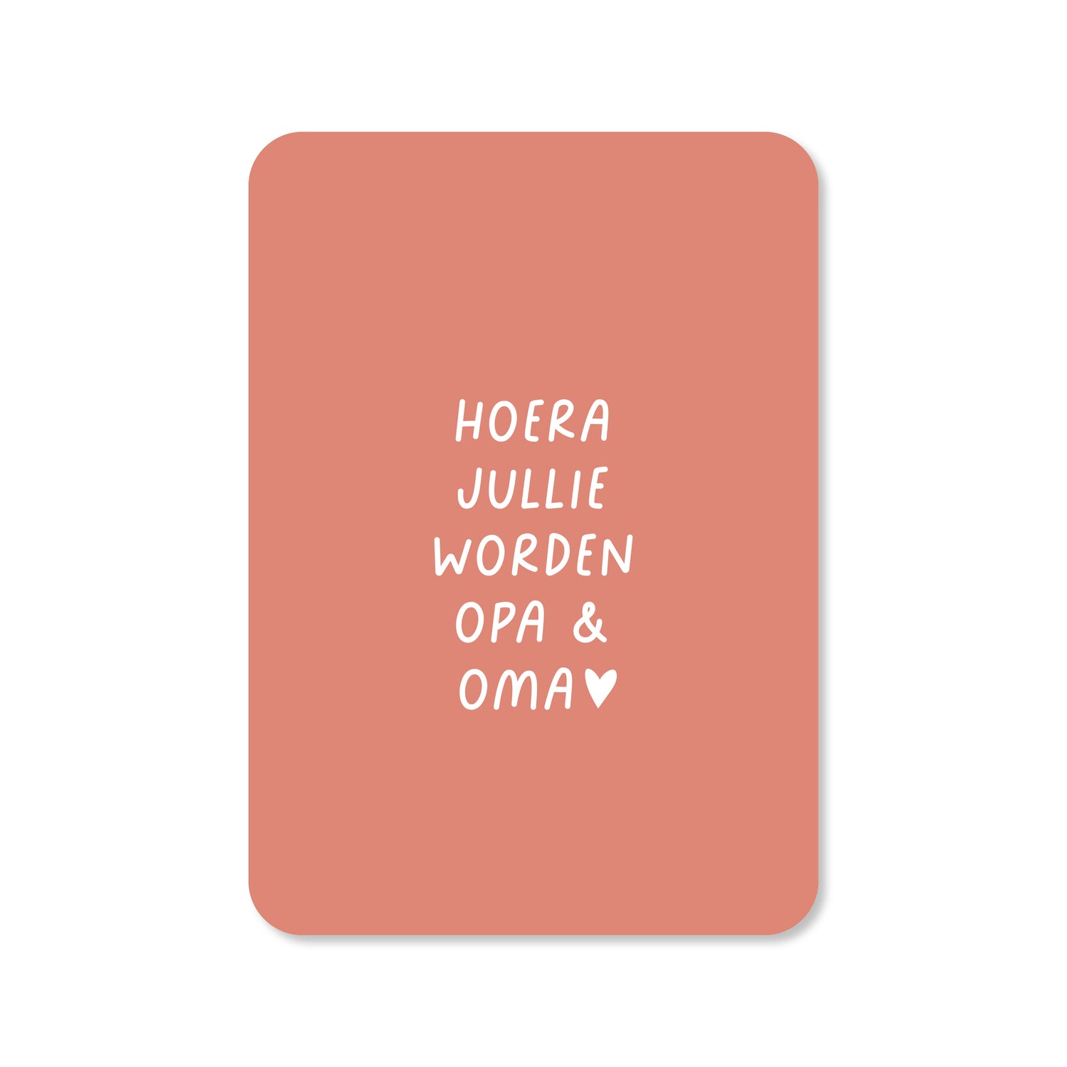 Kaart hoera jullie worden opa en oma in de kleur roze