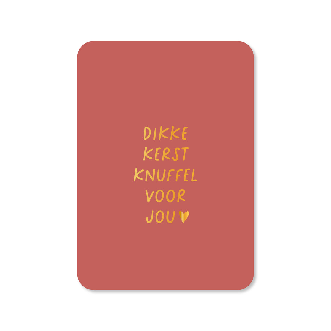 Kerstkaart Dikke kerstknuffel voor jou (met goudfolie)