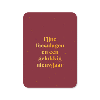 Kerstkaart Fijne feestdagen en een gelukkig nieuwjaar (met goudfolie)