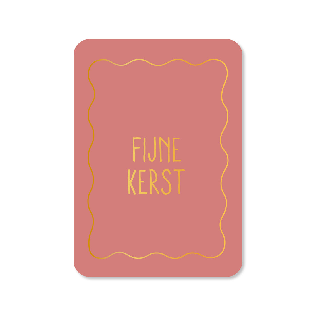 Kerstkaart Fijne kerst (met goudfolie)