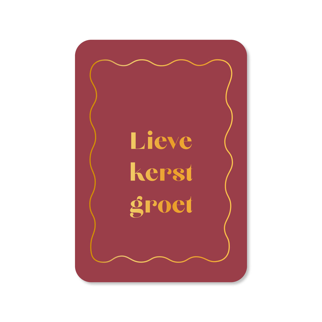 Kerstkaart Lieve kerstgroet (met goudfolie)
