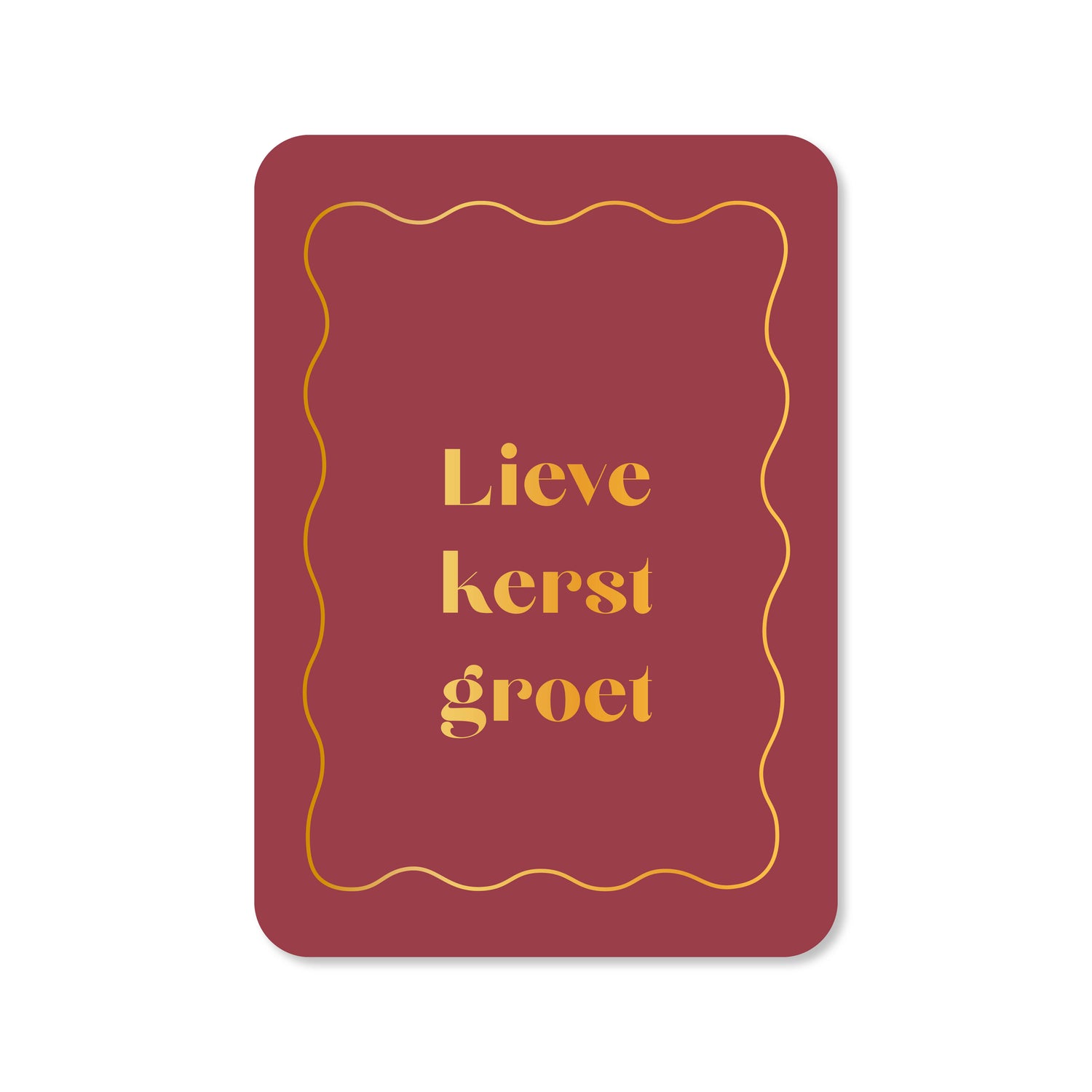 Kerstkaart Lieve kerstgroet (met goudfolie)