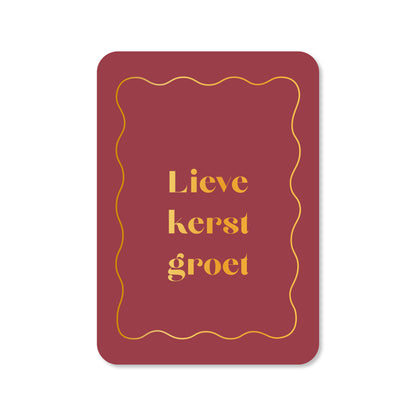Kerstkaart Lieve kerstgroet (met goudfolie)
