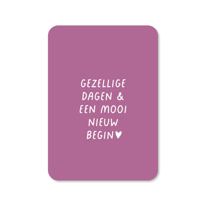 Kerstkaart Gezellige dagen &amp; een mooi nieuw begin