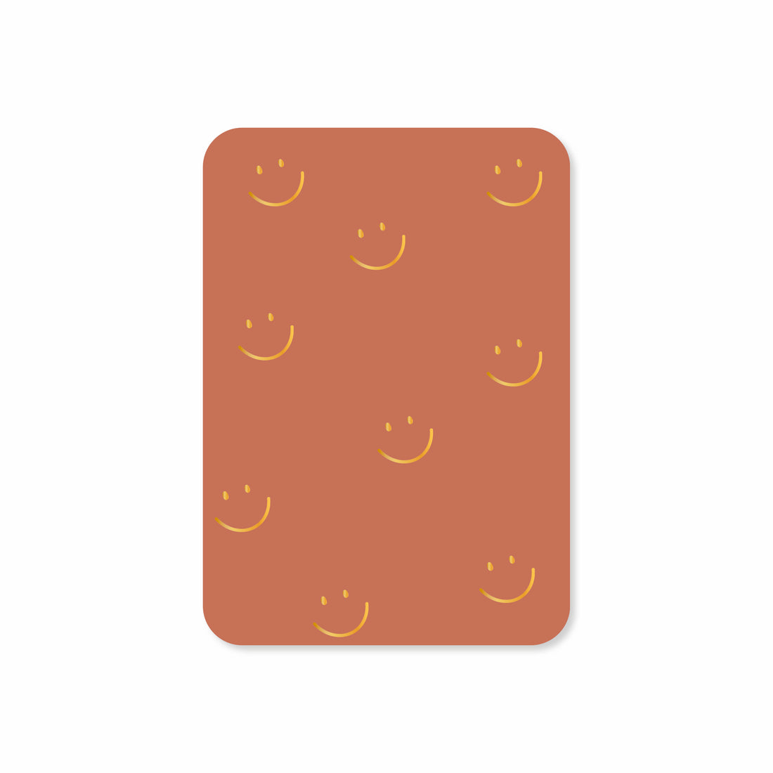 Minikaart in de kleur rood met een illustratie van smiley&