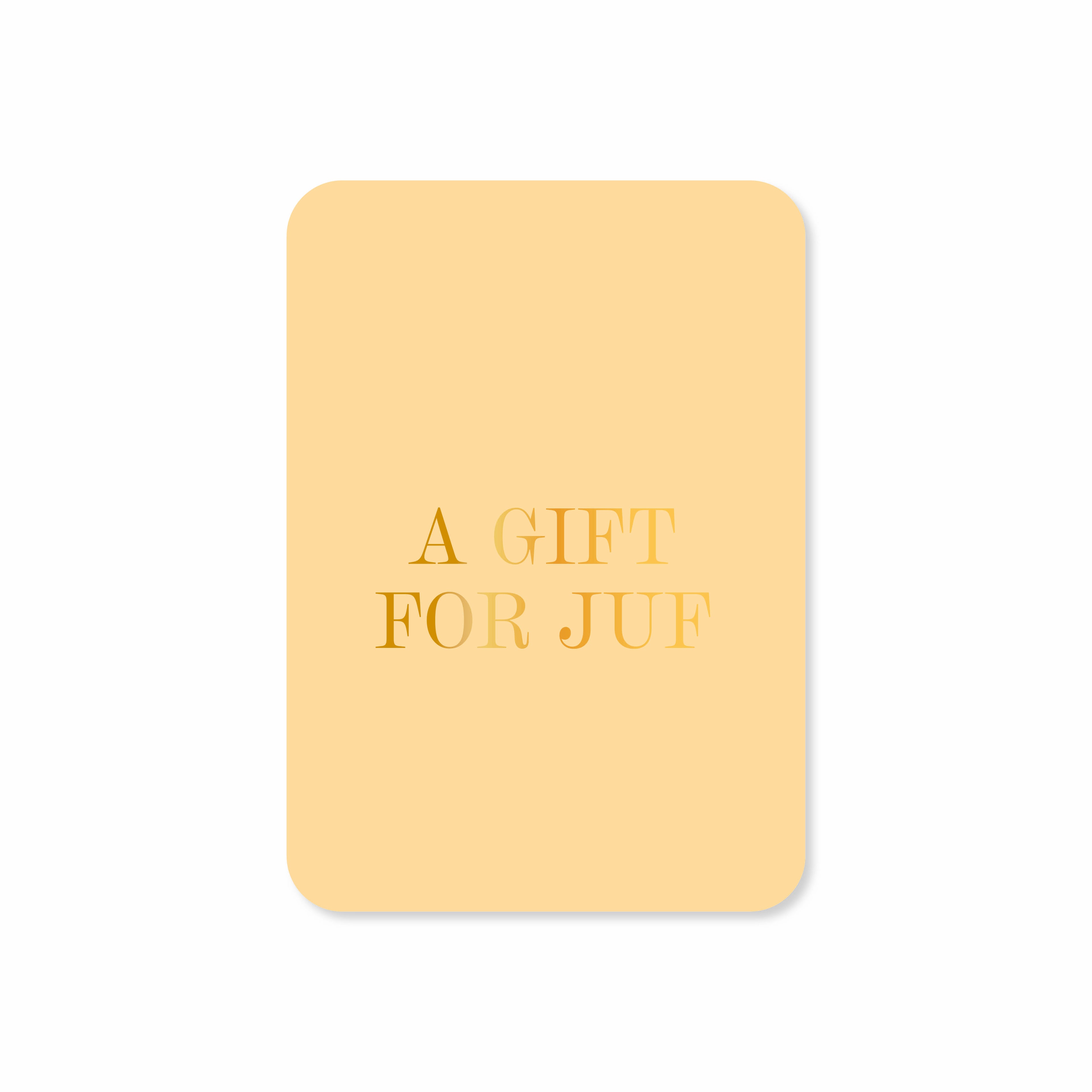 Minikaart A gift for juf (met goudfolie)
