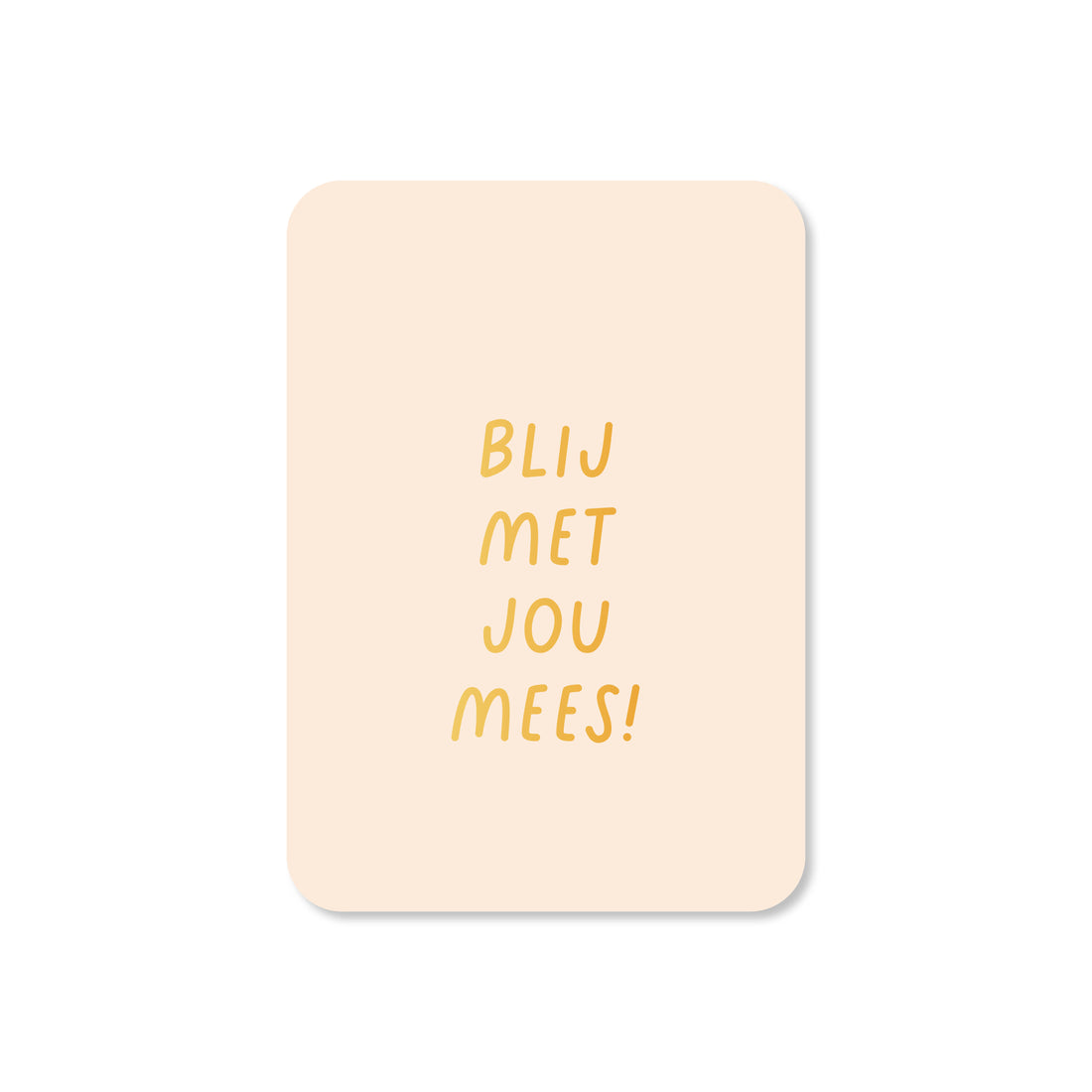 Minikaart in de kleur creme met de tekst &