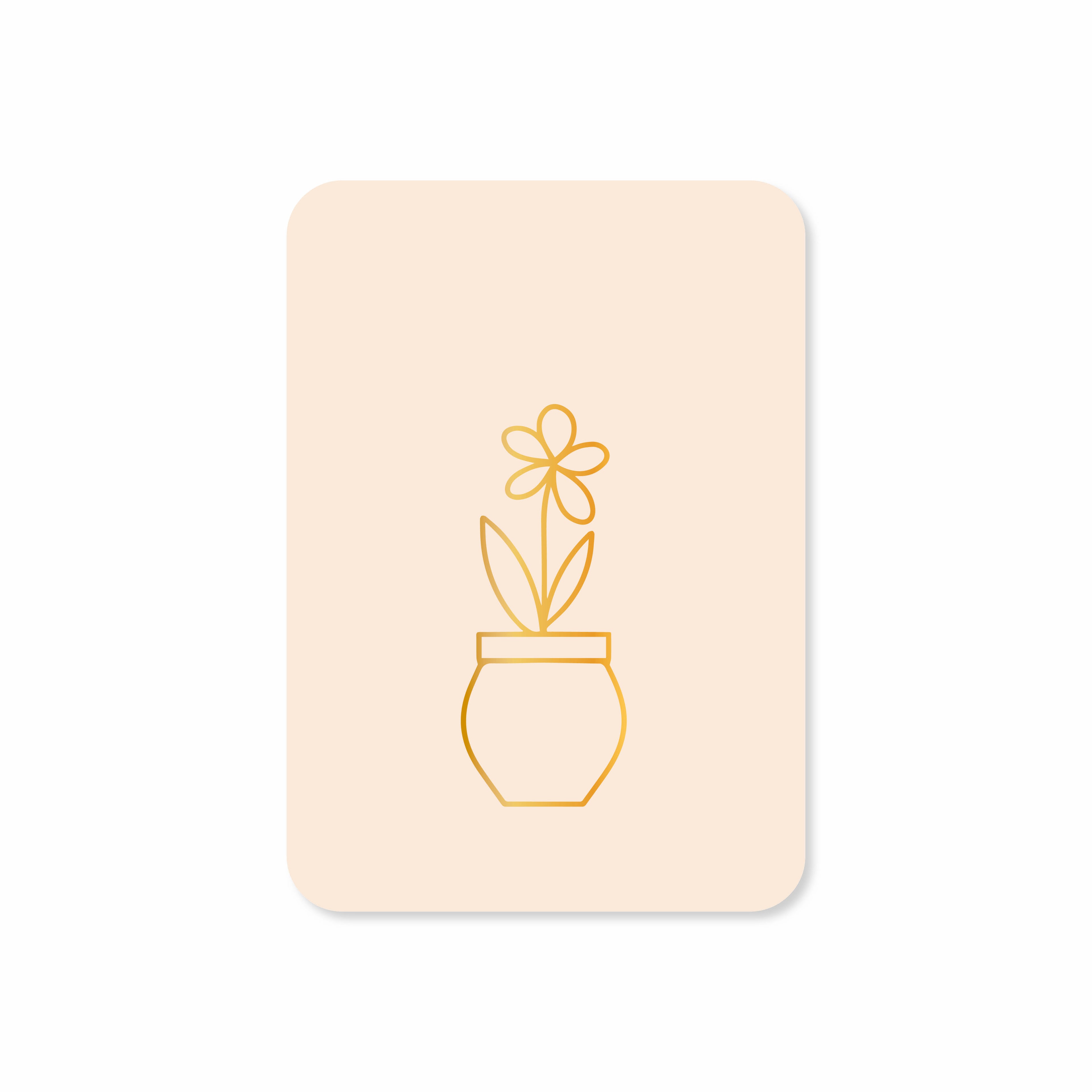 Minikaart Bloempot (met goudfolie)