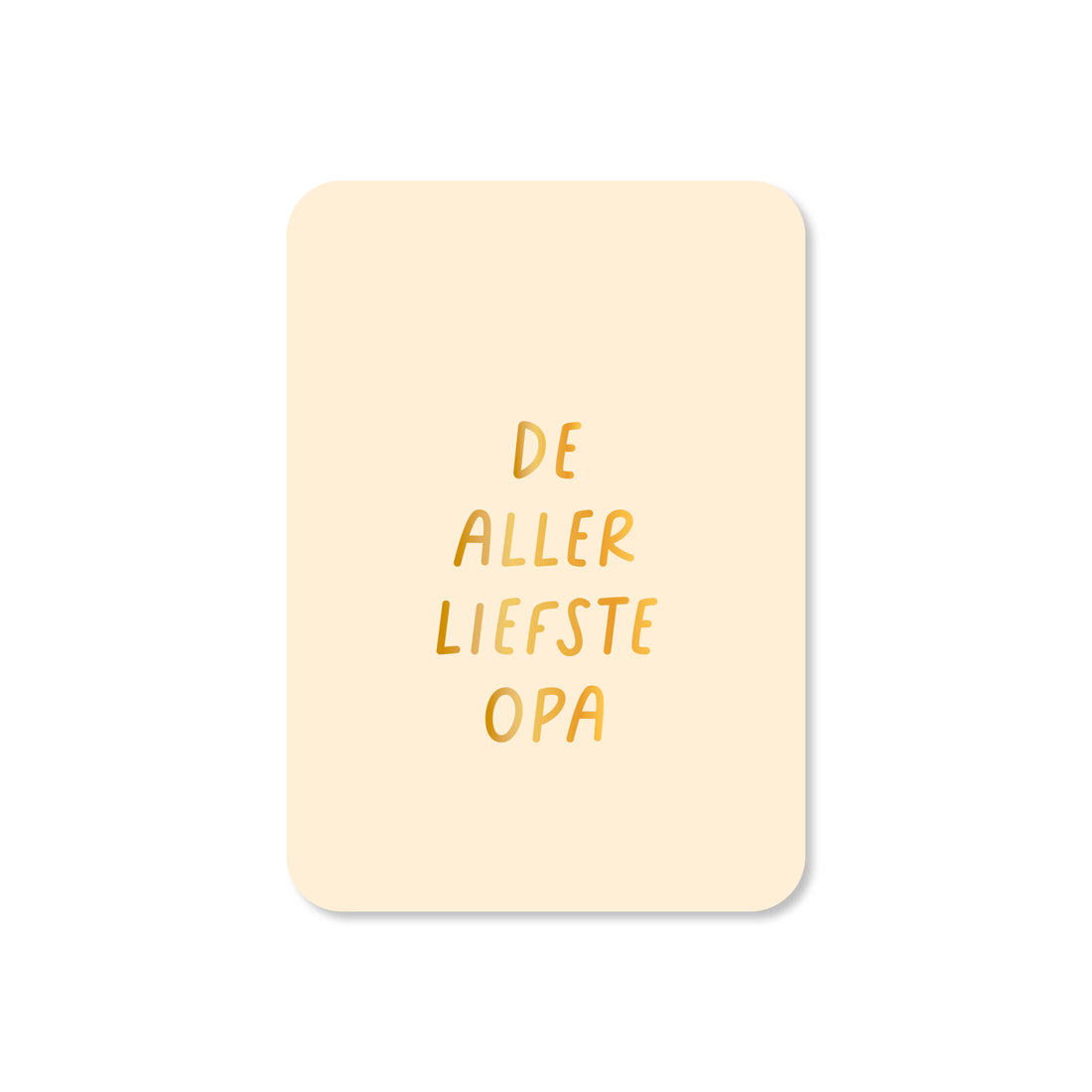 Minikaart in de kleur creme met de tekst &