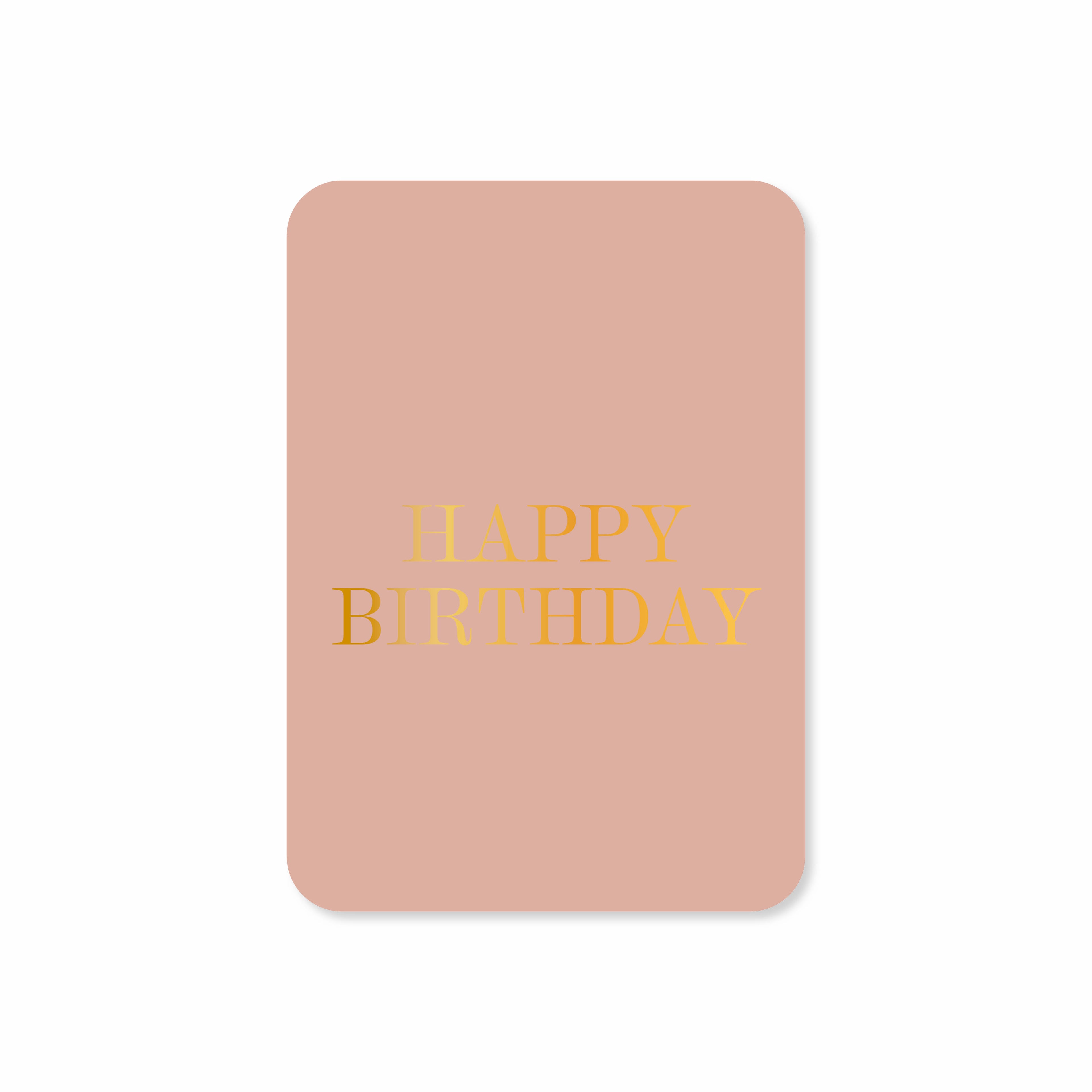 Minikaart Happy Birthday (met goudfolie)