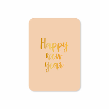 Minikaart Happy new year (met goudfolie)