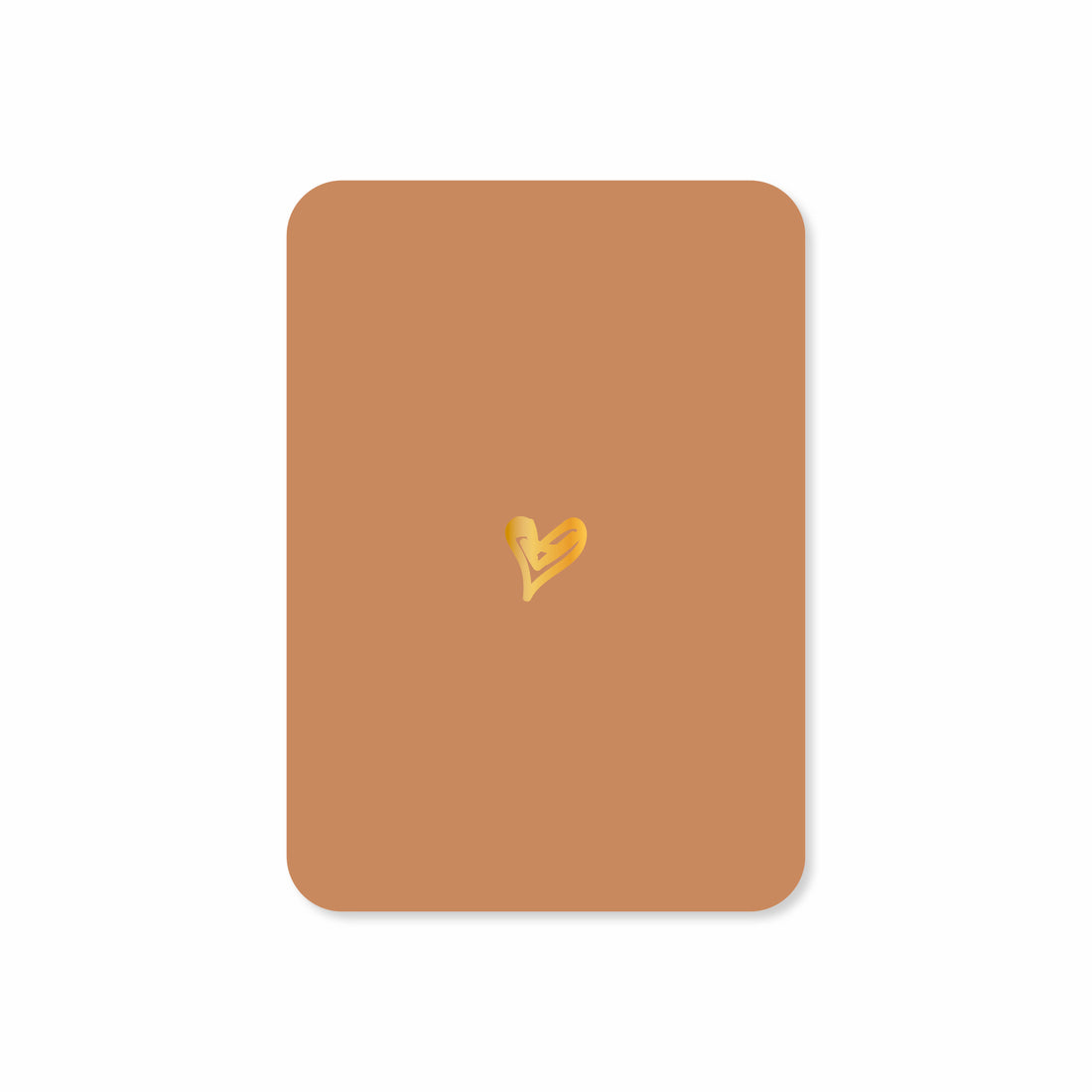 Minikaart Hartje - bruin (met goudfolie)