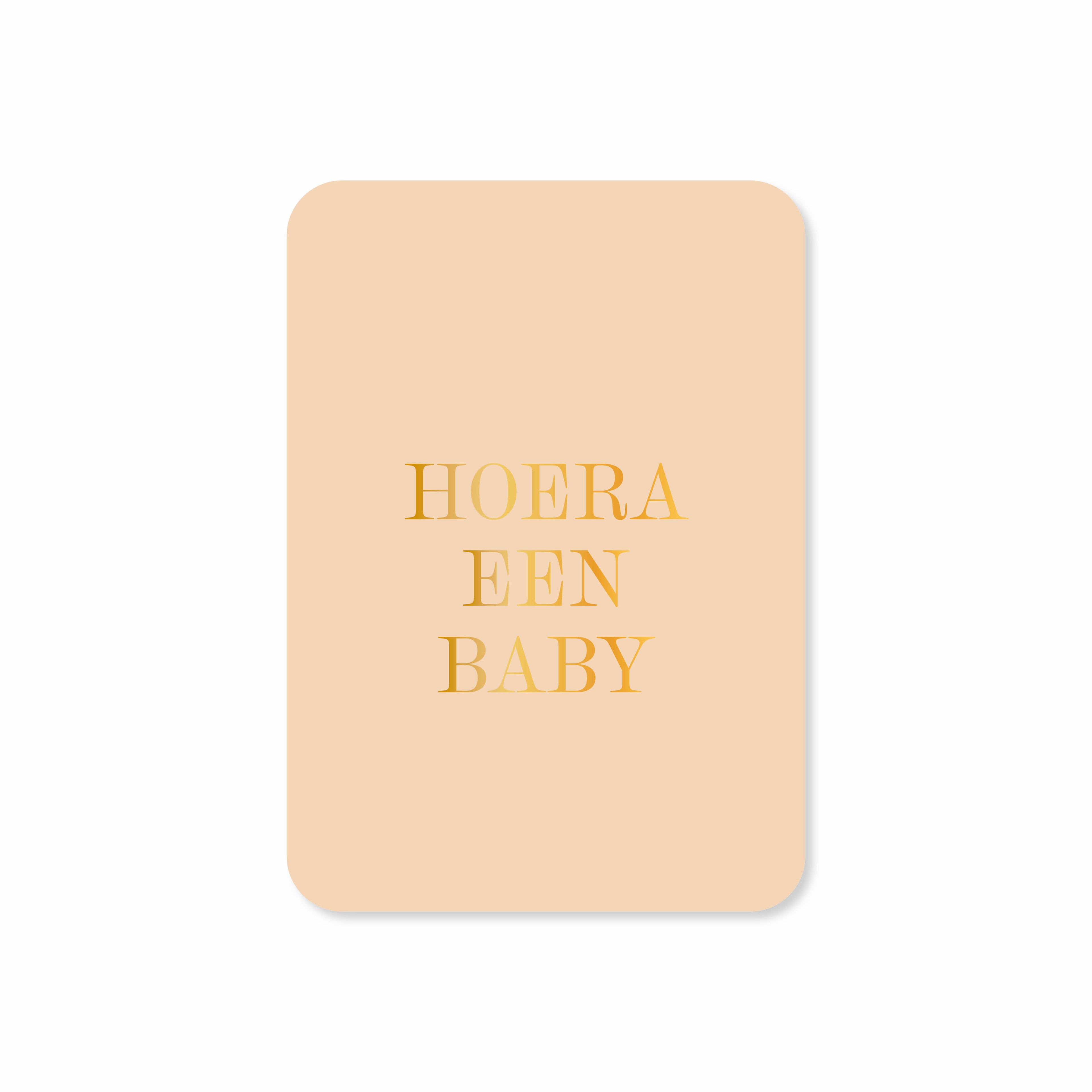 Minikaart Hoera een baby (met goudfolie)