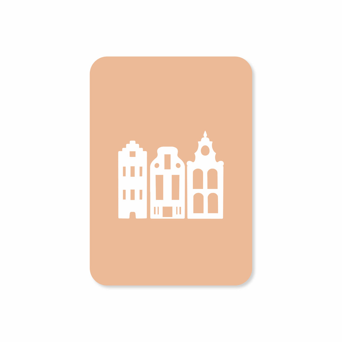 Minikaart in de kleur oranje met een illustratie van een huis.