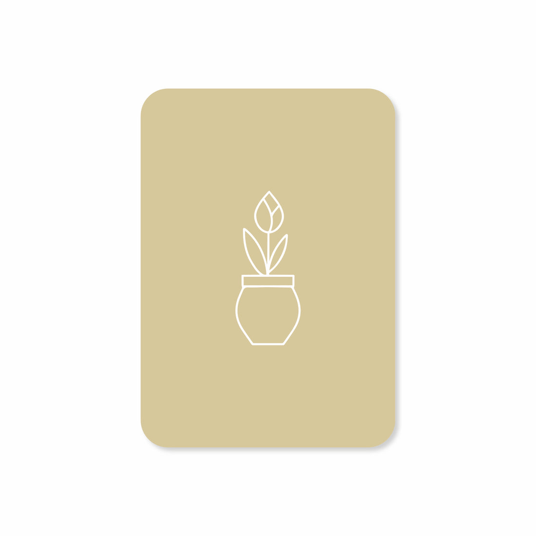 Minikaart in de kleur groen met een illustratie van een tulp.