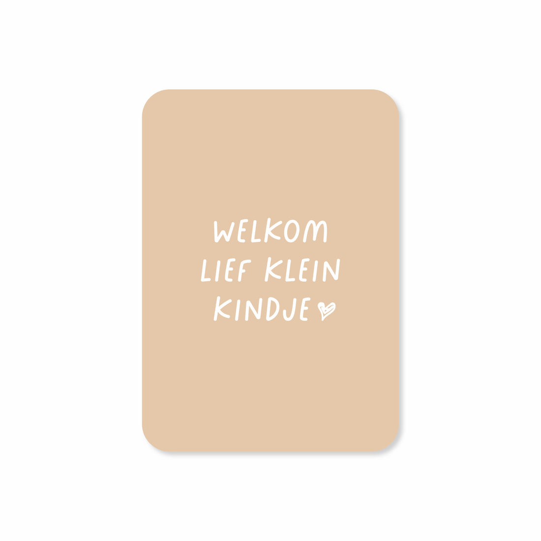 Minikaart in de kleur beige met de tekst &