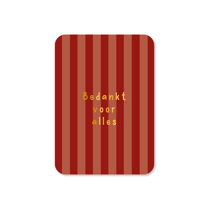 Minikaart Bedankt voor alles (met goudfolie)