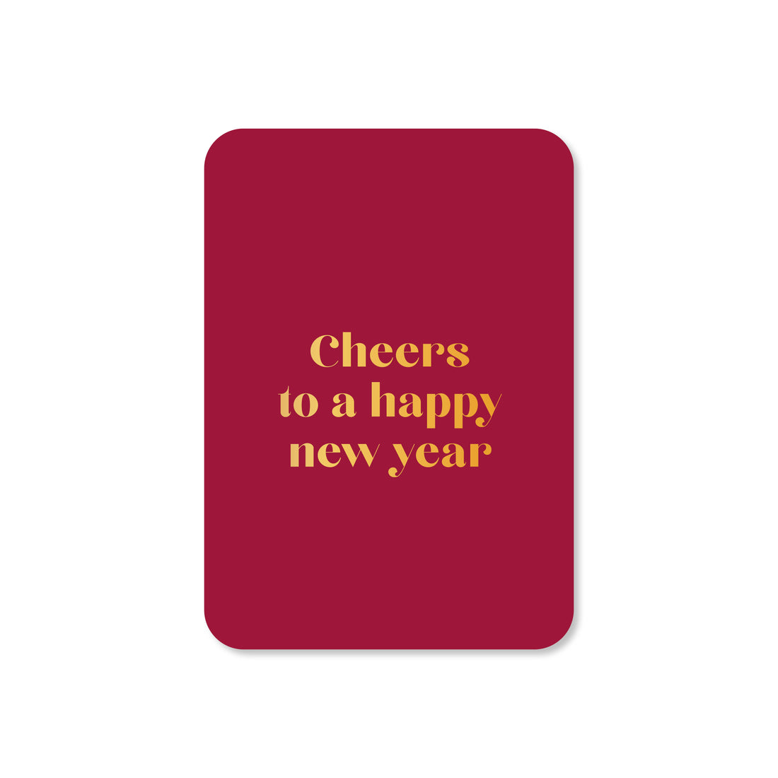 Minikaart Cheers to a happy new year - Kerst (met goudfolie)