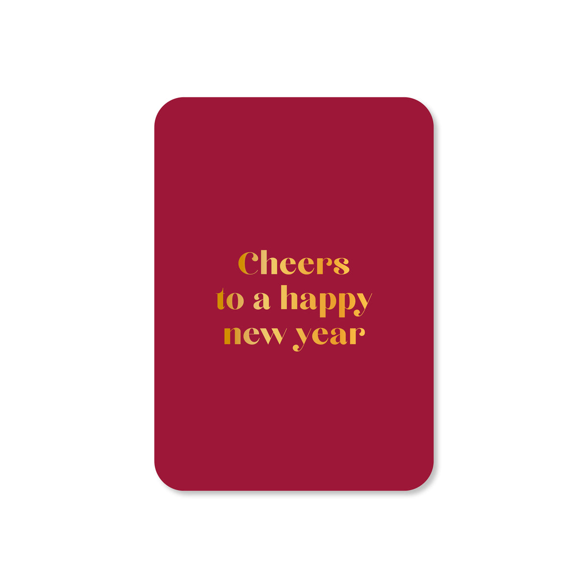 Minikaart Cheers to a happy new year - Kerst (met goudfolie)
