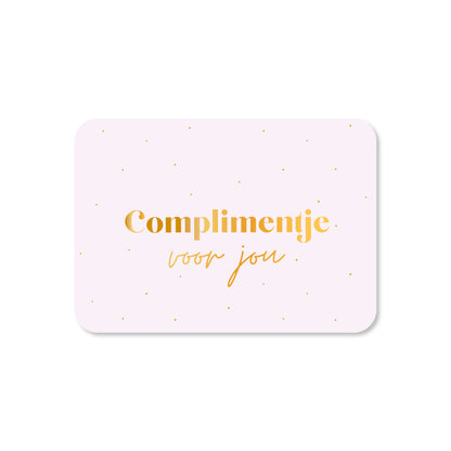 Minikaart Complimentje voor jou (met goudfolie)