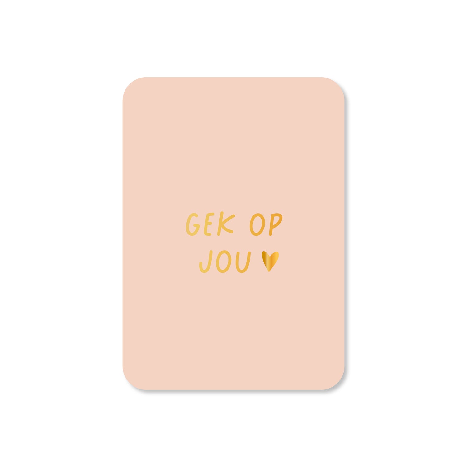 minikaart gek op jou in de kleur beige