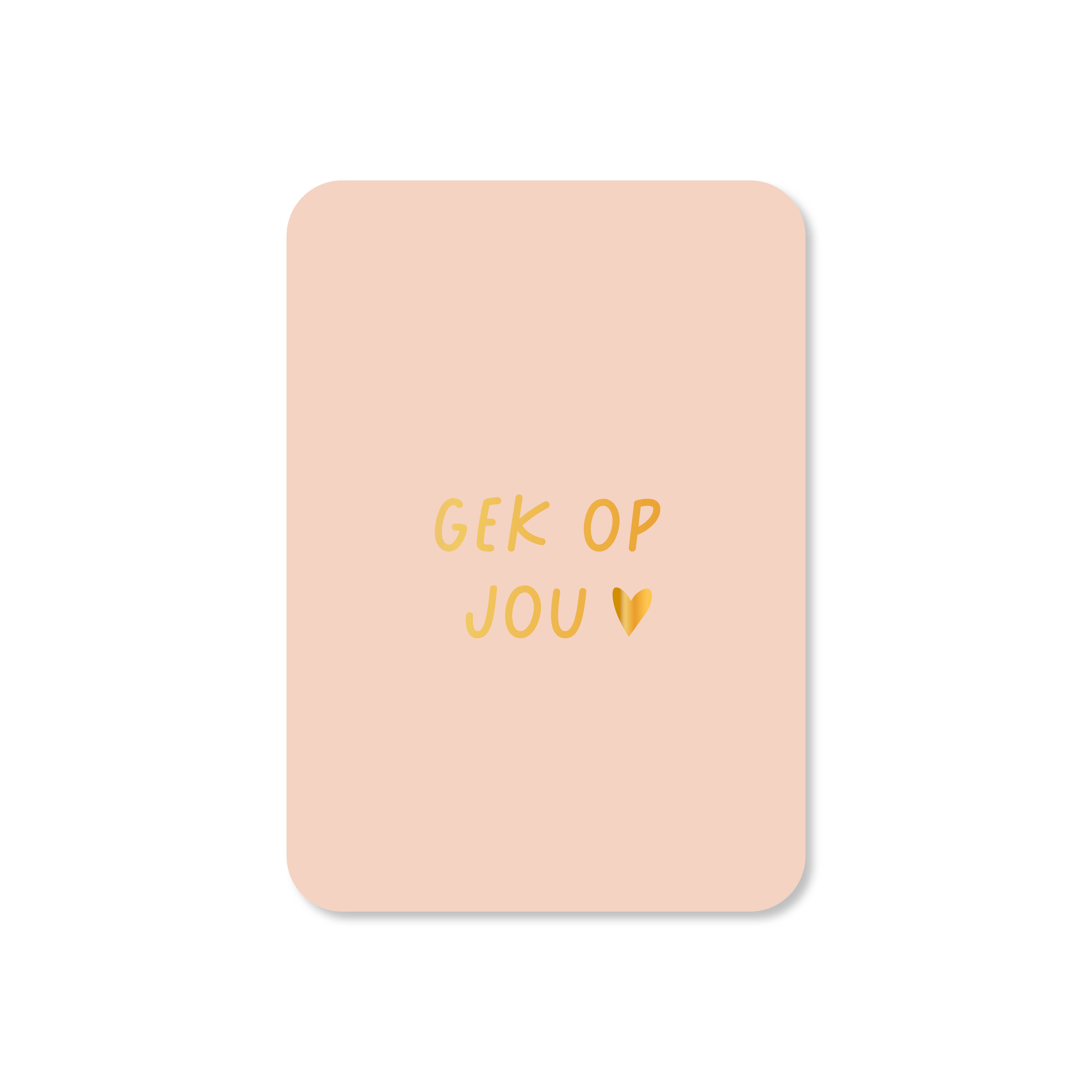 minikaart gek op jou in de kleur beige