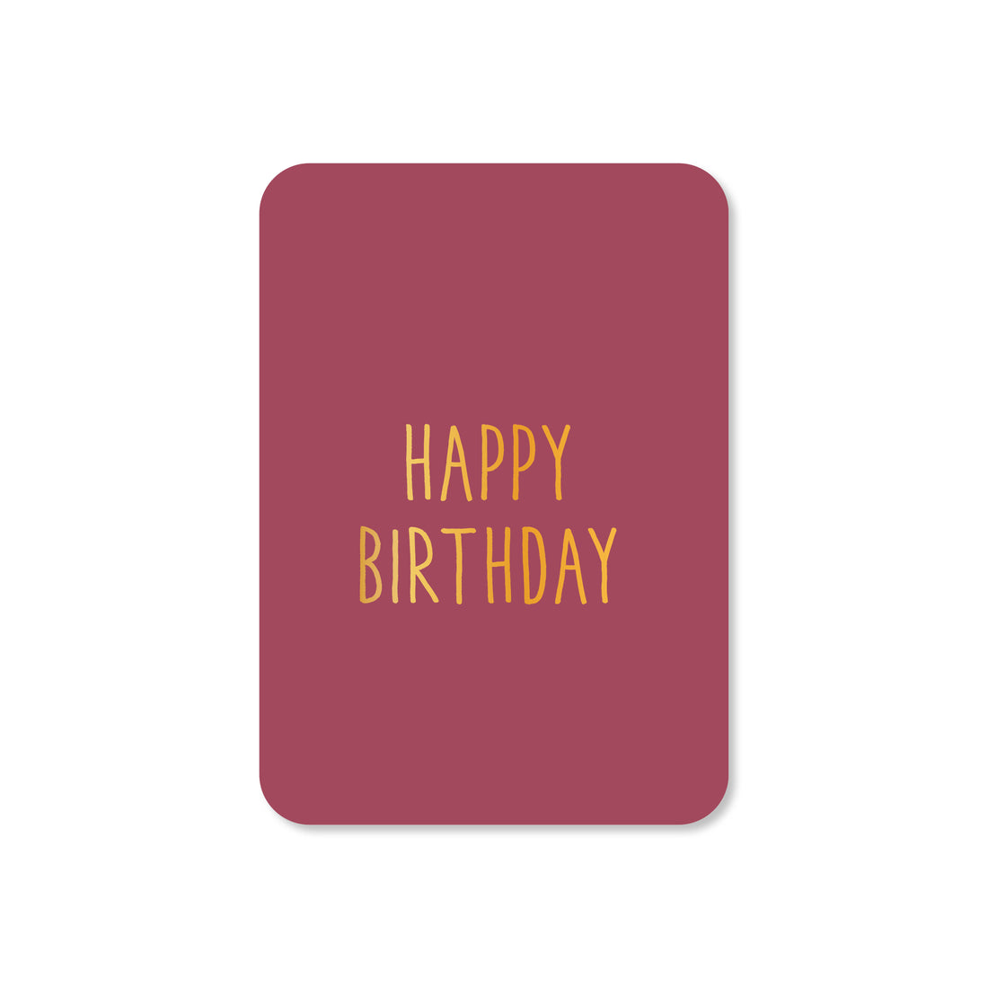 Minikaart Happy birthday - paars (met goudfolie)