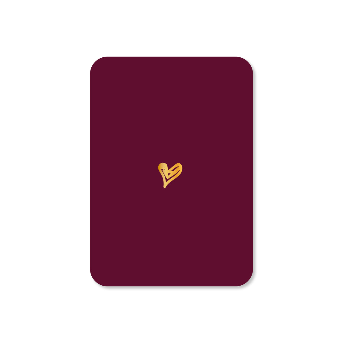 Minikaart Hartje - paars (met goudfolie)