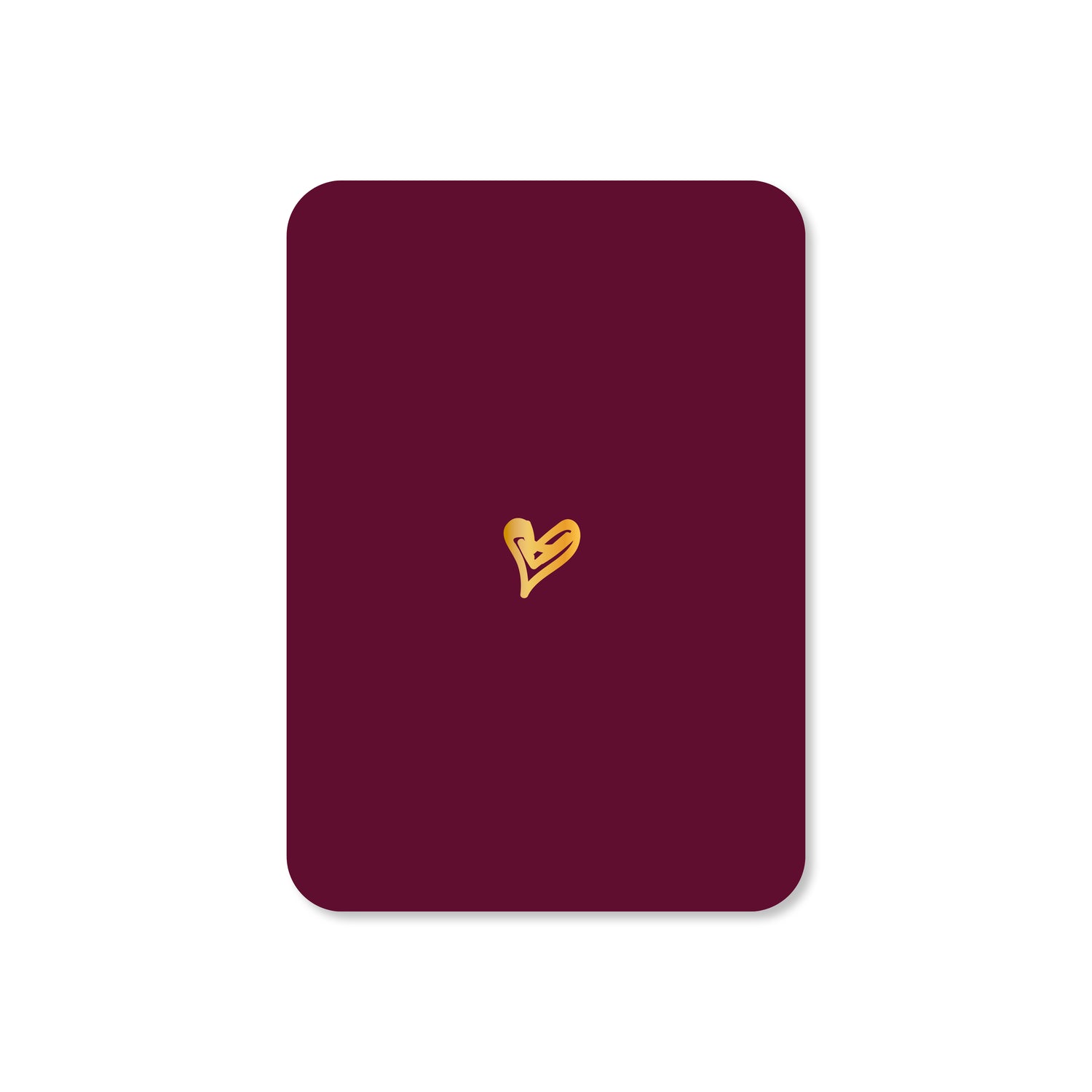 Minikaart Hartje - paars (met goudfolie)
