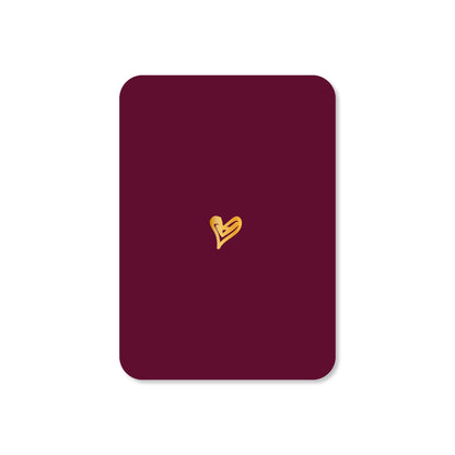 Minikaart Hartje - paars (met goudfolie)