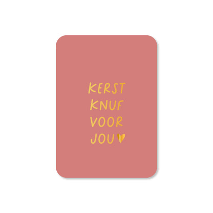 Minikaart Kerst knuf voor jou - Kerst (met goudfolie)