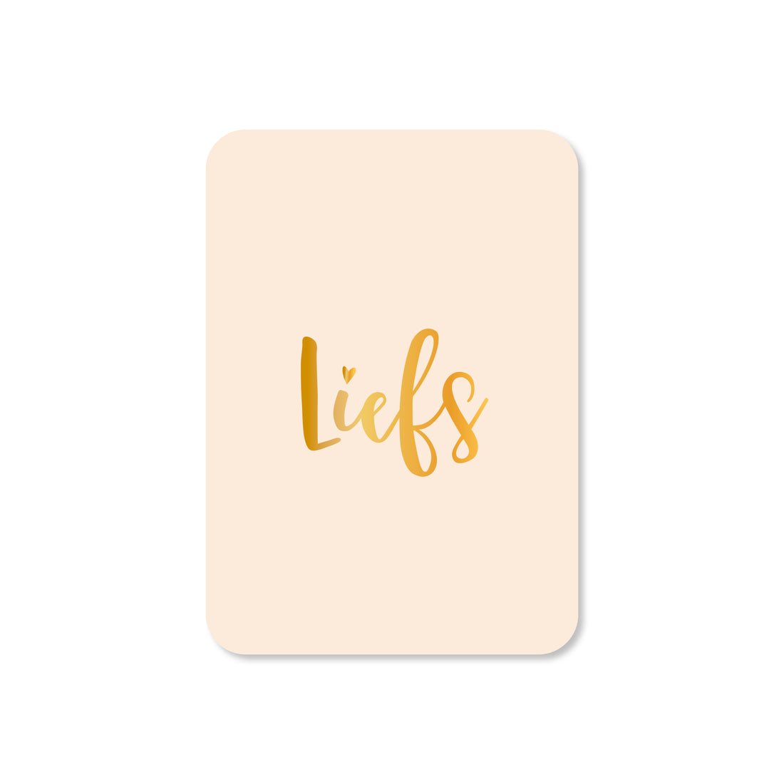 Minikaart Liefs hartje (met goudfolie)