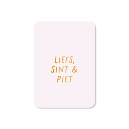Minikaart Liefs Sint &amp; Piet (met goudfolie)
