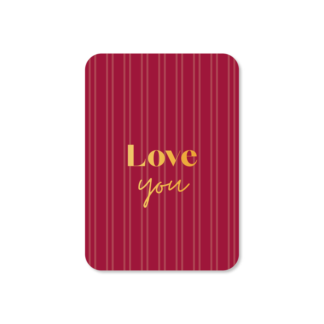 Minikaart Love you (met goudfolie)