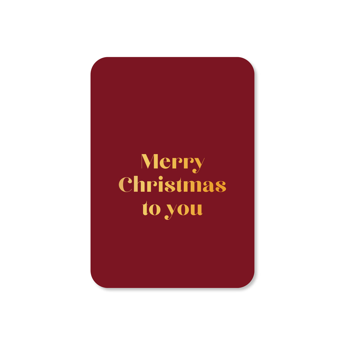 Minikaart Merry Christmas to you - Kerst (met goudfolie)