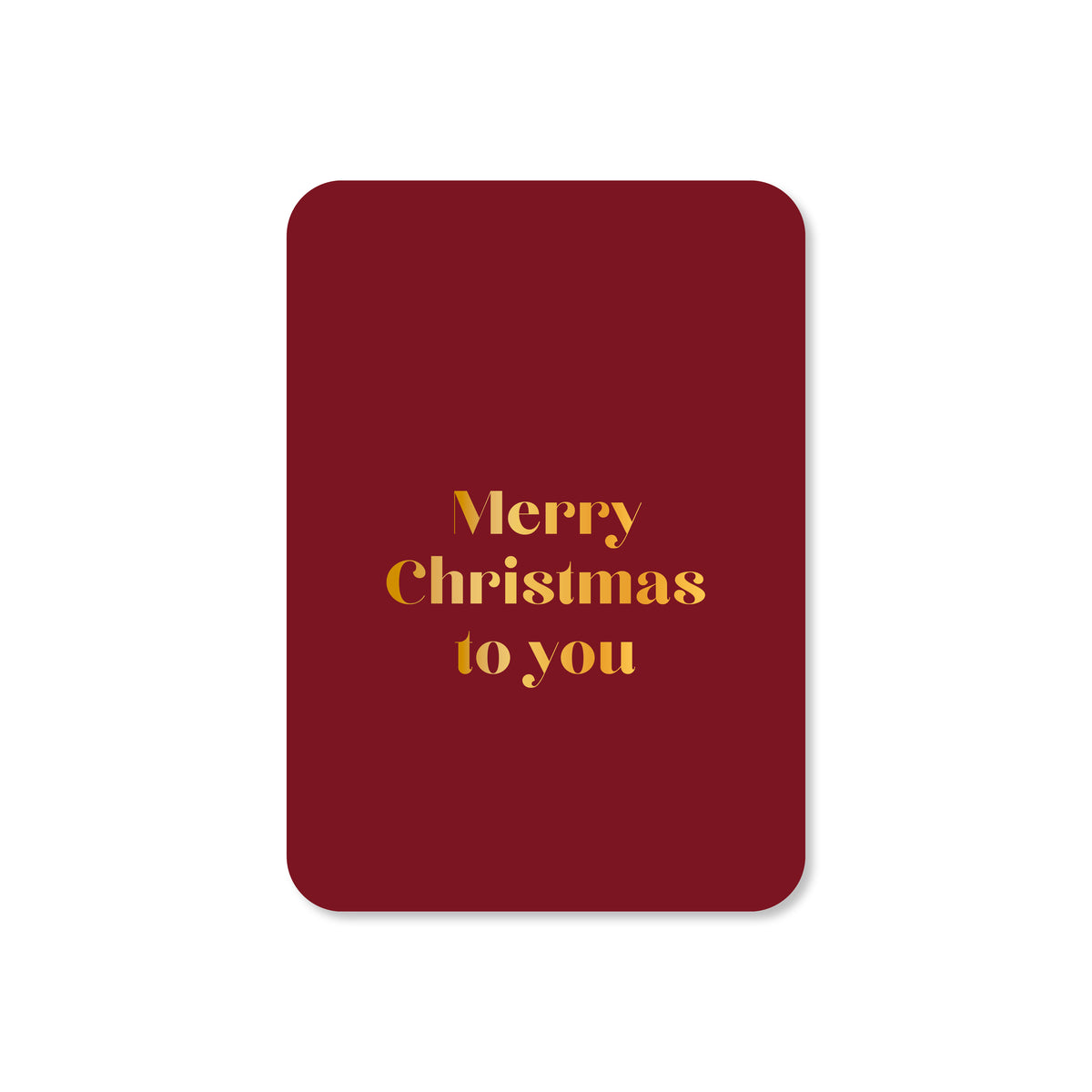 Minikaart Merry Christmas to you - Kerst (met goudfolie)