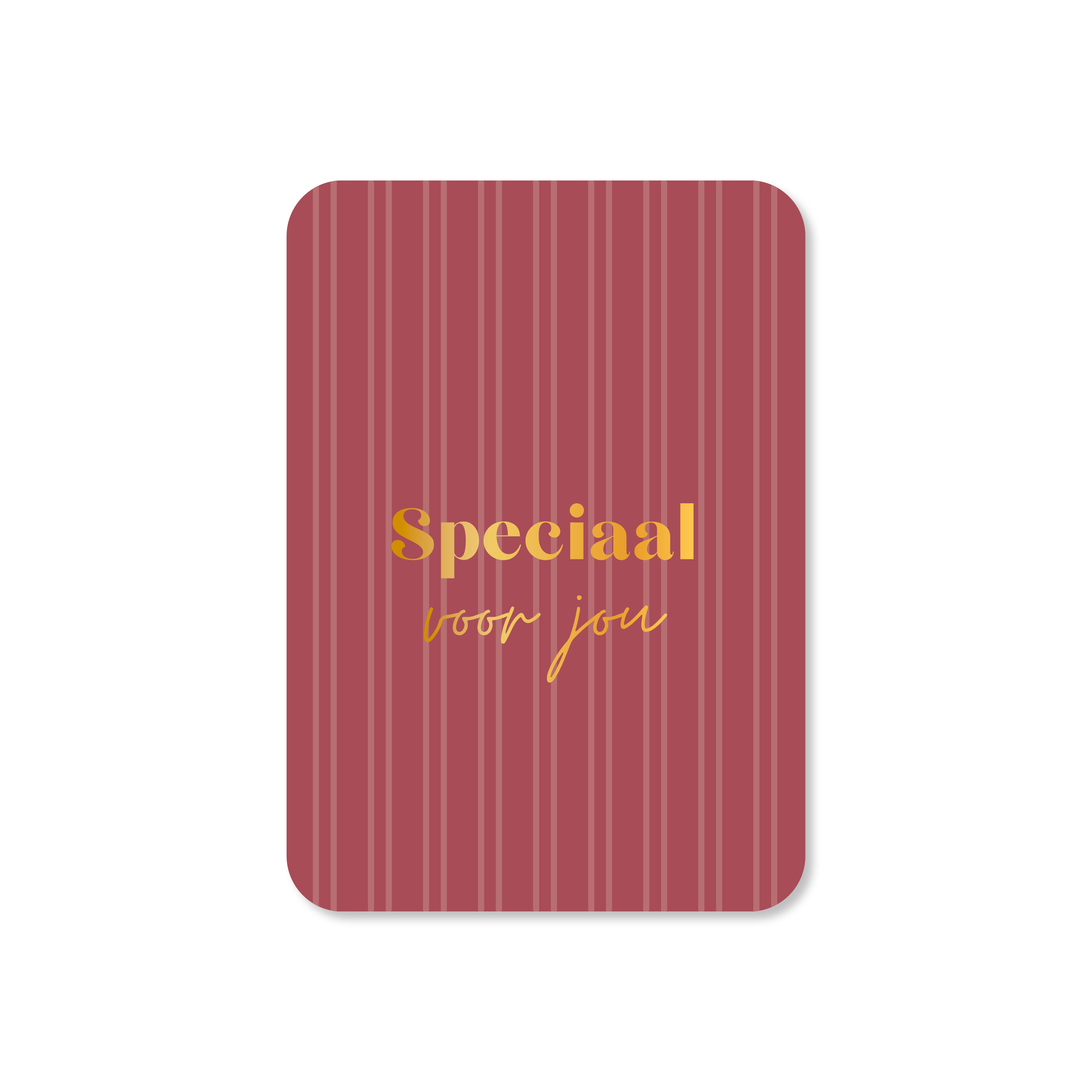 Minikaart Speciaal voor jou streep (met goudfolie)