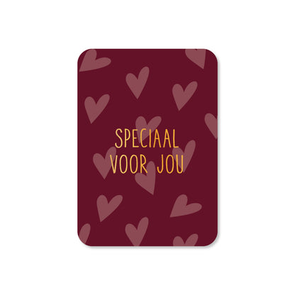 Minikaart Speciaal voor jou - hart (met goudfolie)