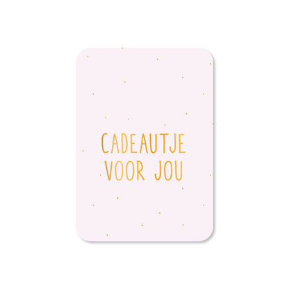 Kaart cadeautje voor jou in de kleur licht roze