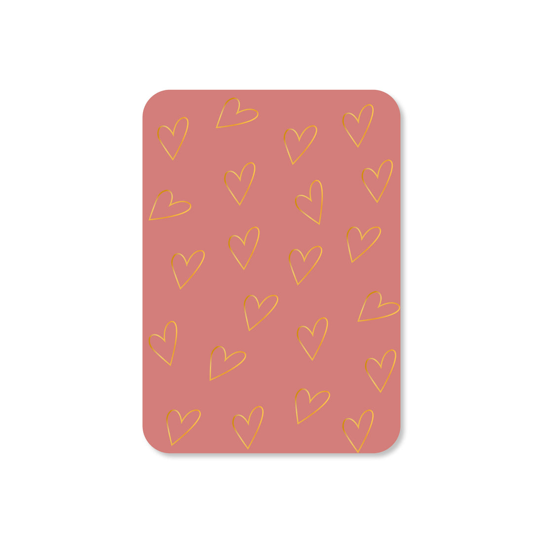Kaartje hartjes in de kleur rood