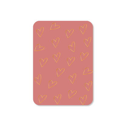 Kaartje hartjes in de kleur rood