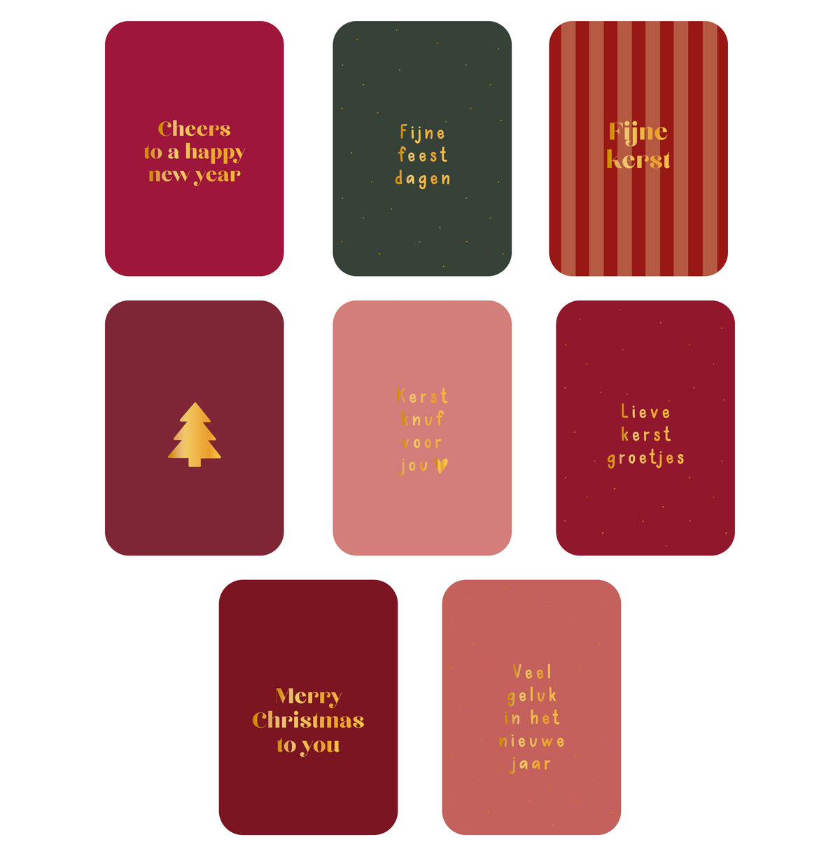 Minikaarten set kerst