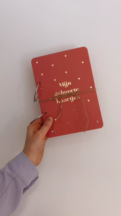 Bewaarbundel Mijn geboortekaarten - rood